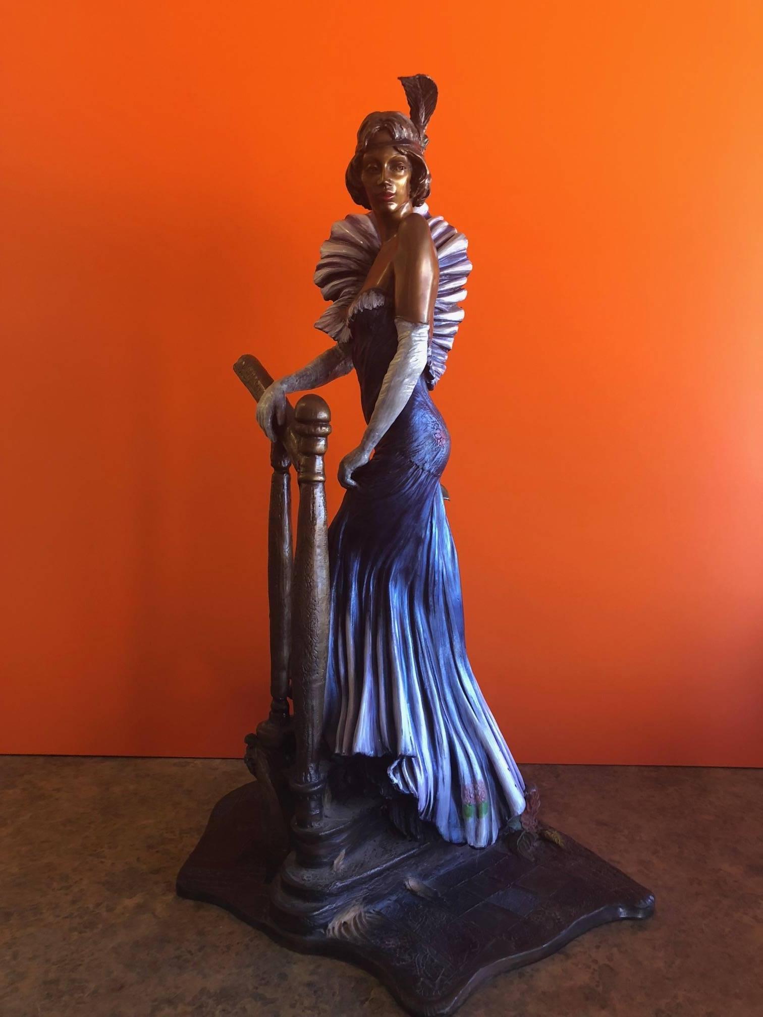 Figurative Bronze Sculpture with Hand-Painted Patina 