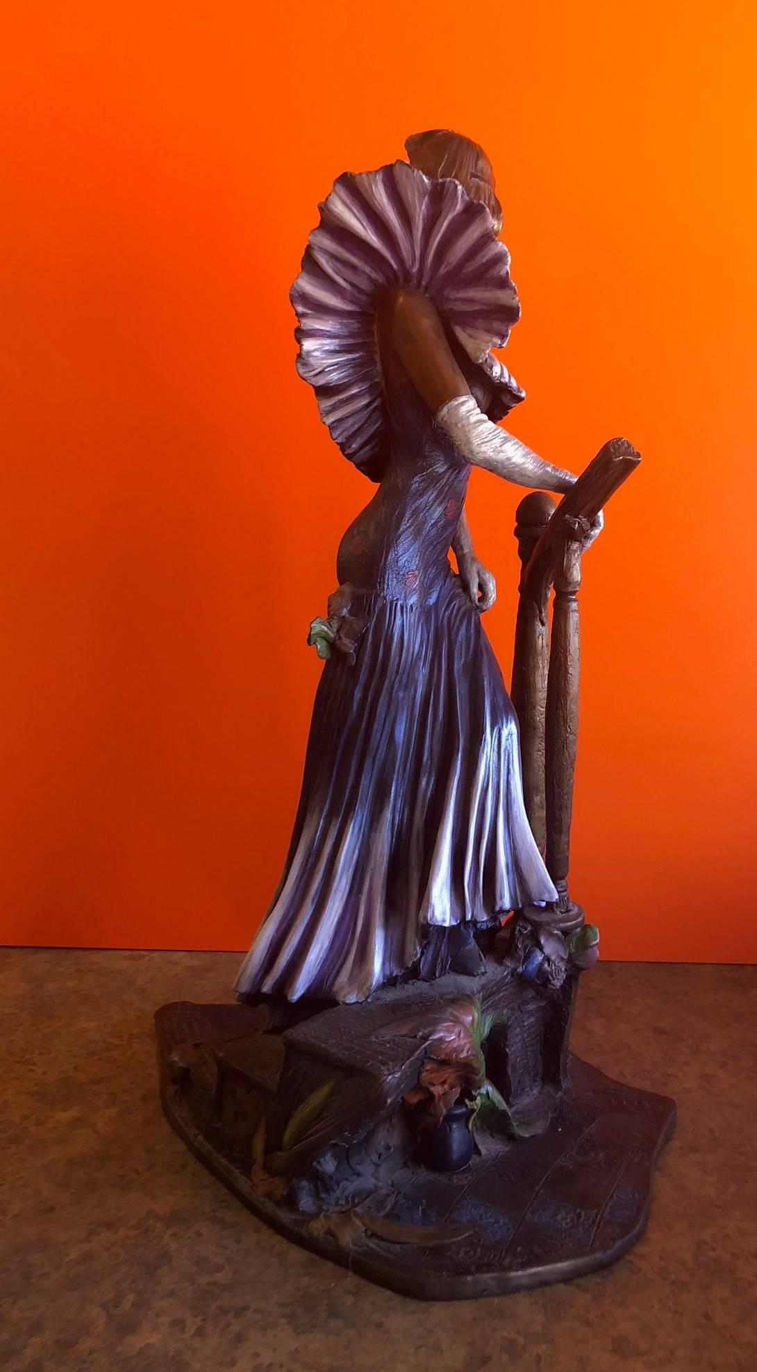 French Figurative Bronze Sculpture with Hand-Painted Patina 