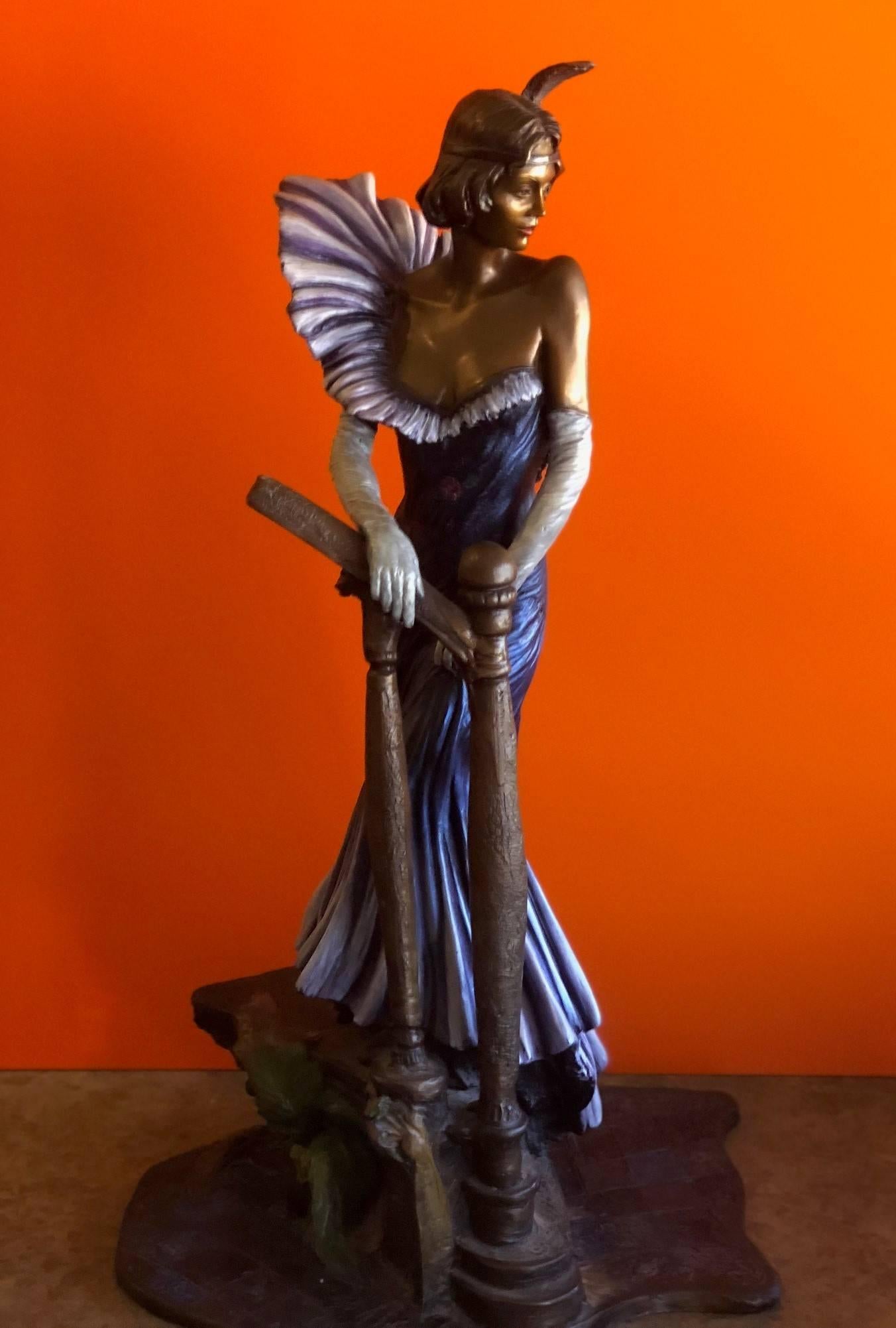 Figurative Bronze Sculpture with Hand-Painted Patina 