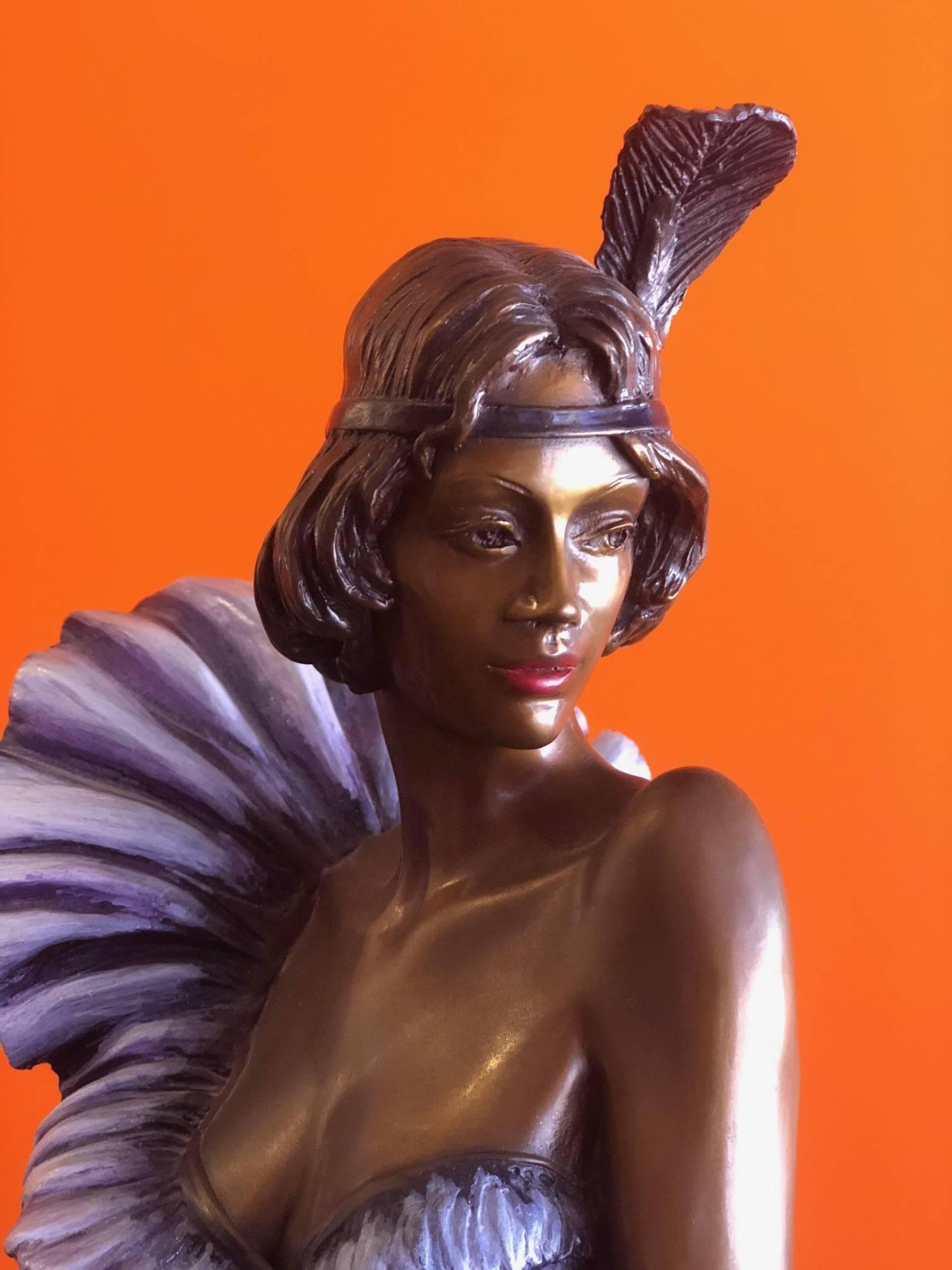Figurative Bronze Sculpture with Hand-Painted Patina 