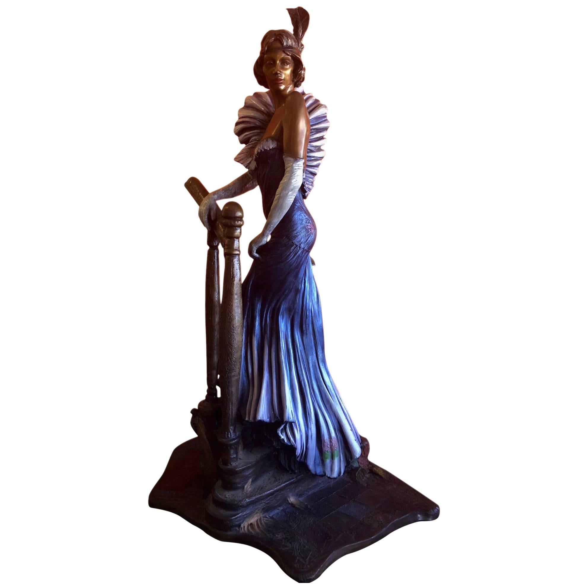 Figurative Bronze Sculpture with Hand-Painted Patina "Tiffany" by Isaac Maimon
