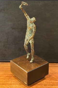 Figurative Bronze Tennis Player Sculpture by Curtis Jere for Artisan House
