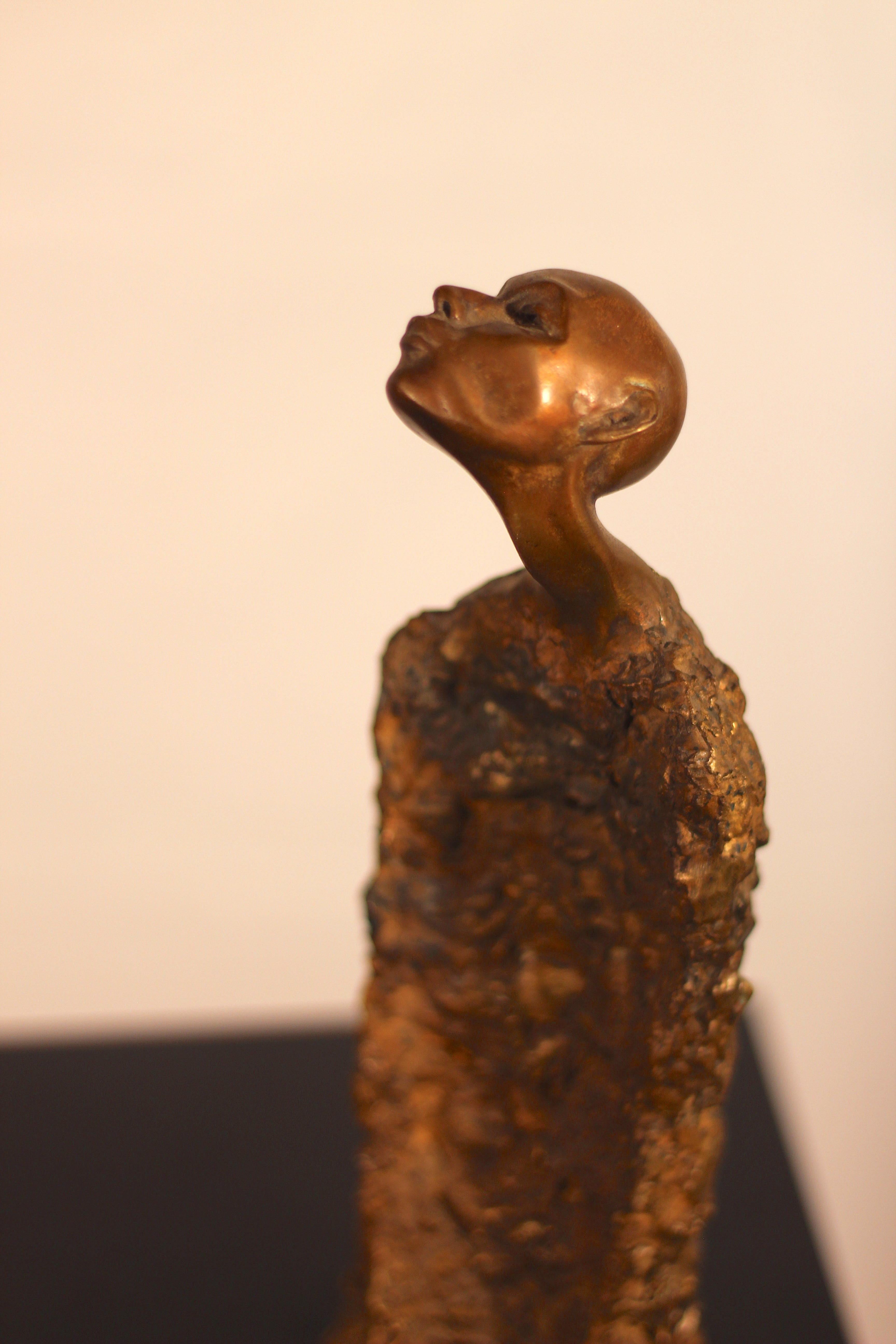 Contemporary Figurative Brutalist Bronze Sculpture, Mexican, Early 2000s For Sale