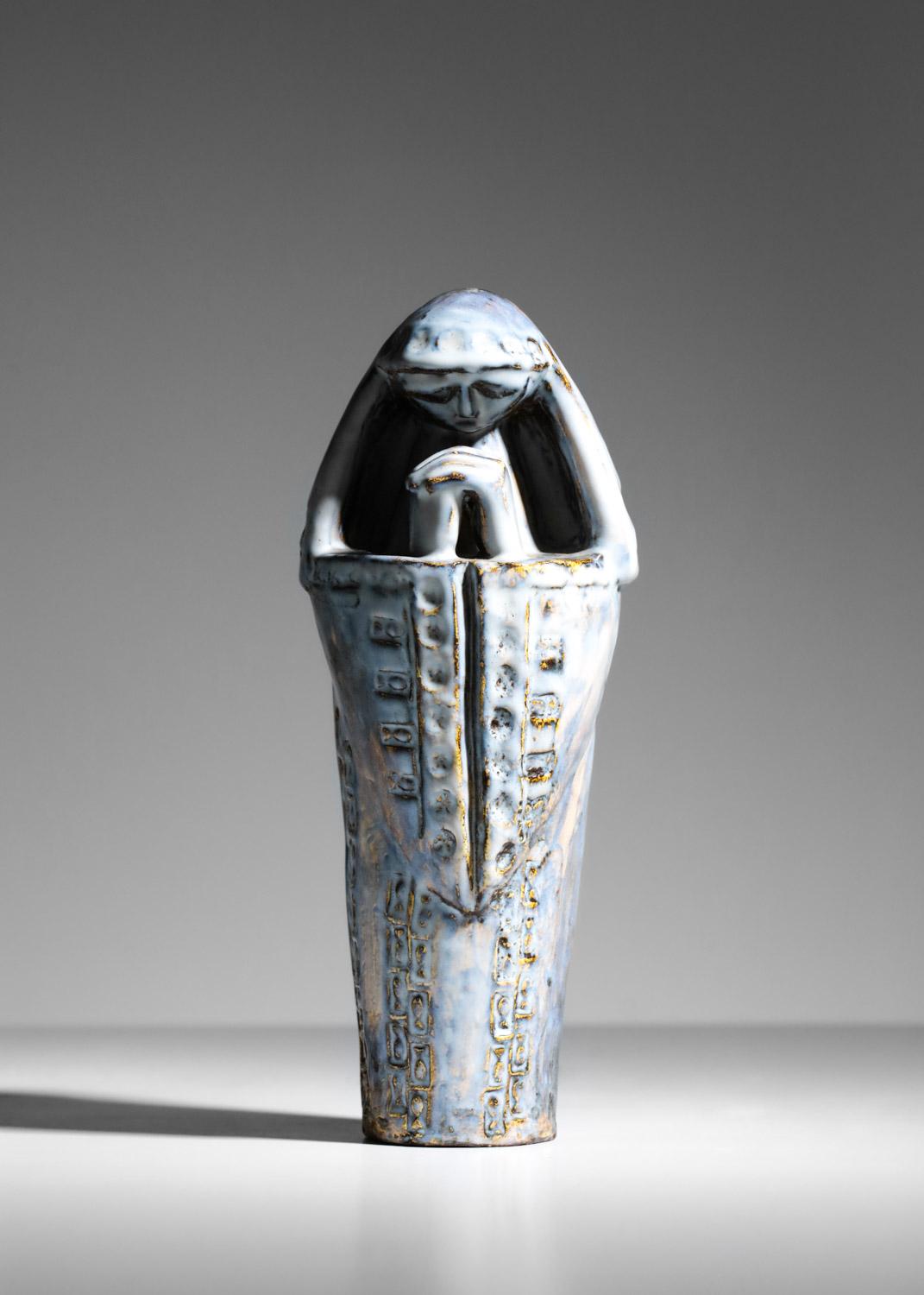 Mid-Century Modern figurative ceramic of the Virgin unidentified artist For Sale
