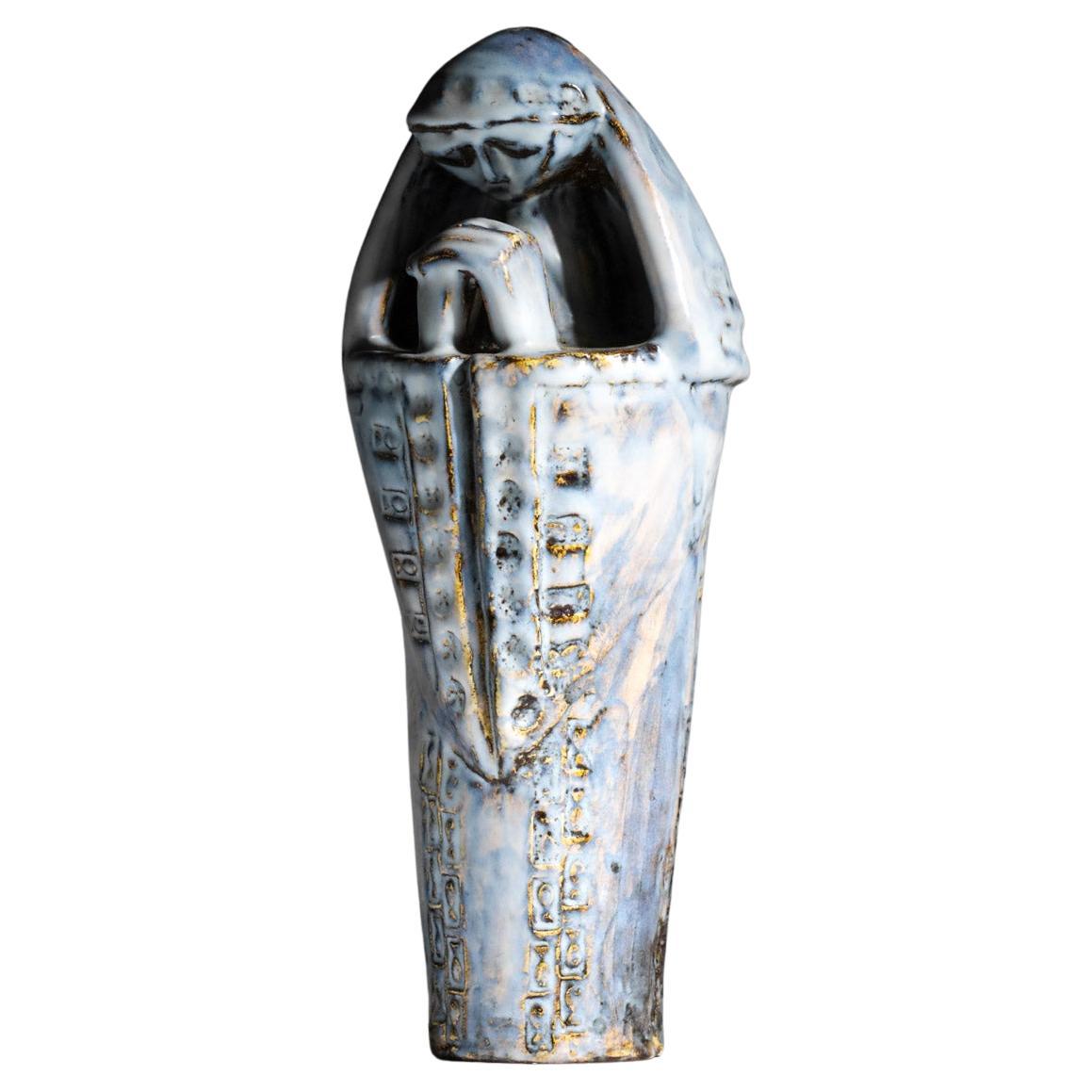 figurative ceramic of the Virgin unidentified artist For Sale
