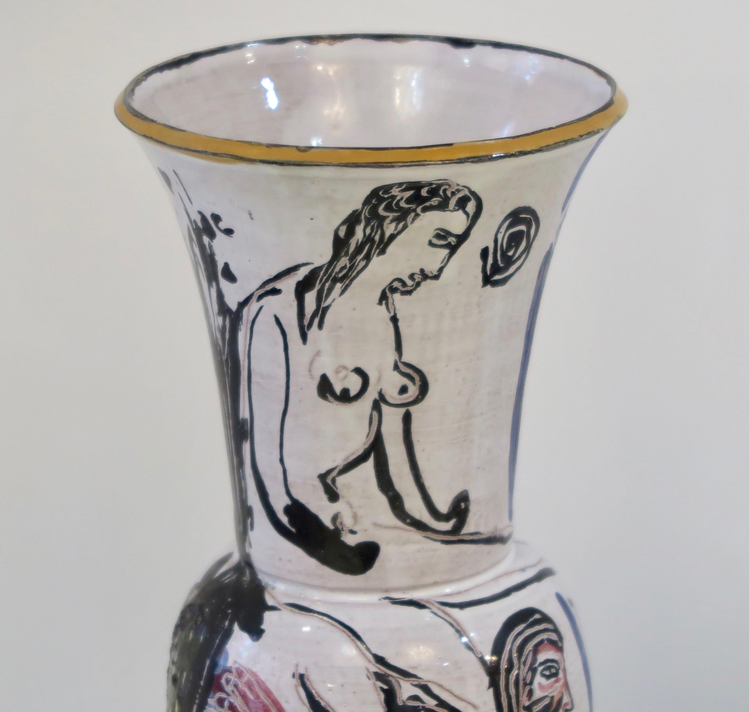 Modern Figurative Ceramic Vase by Annette Wanderer For Sale