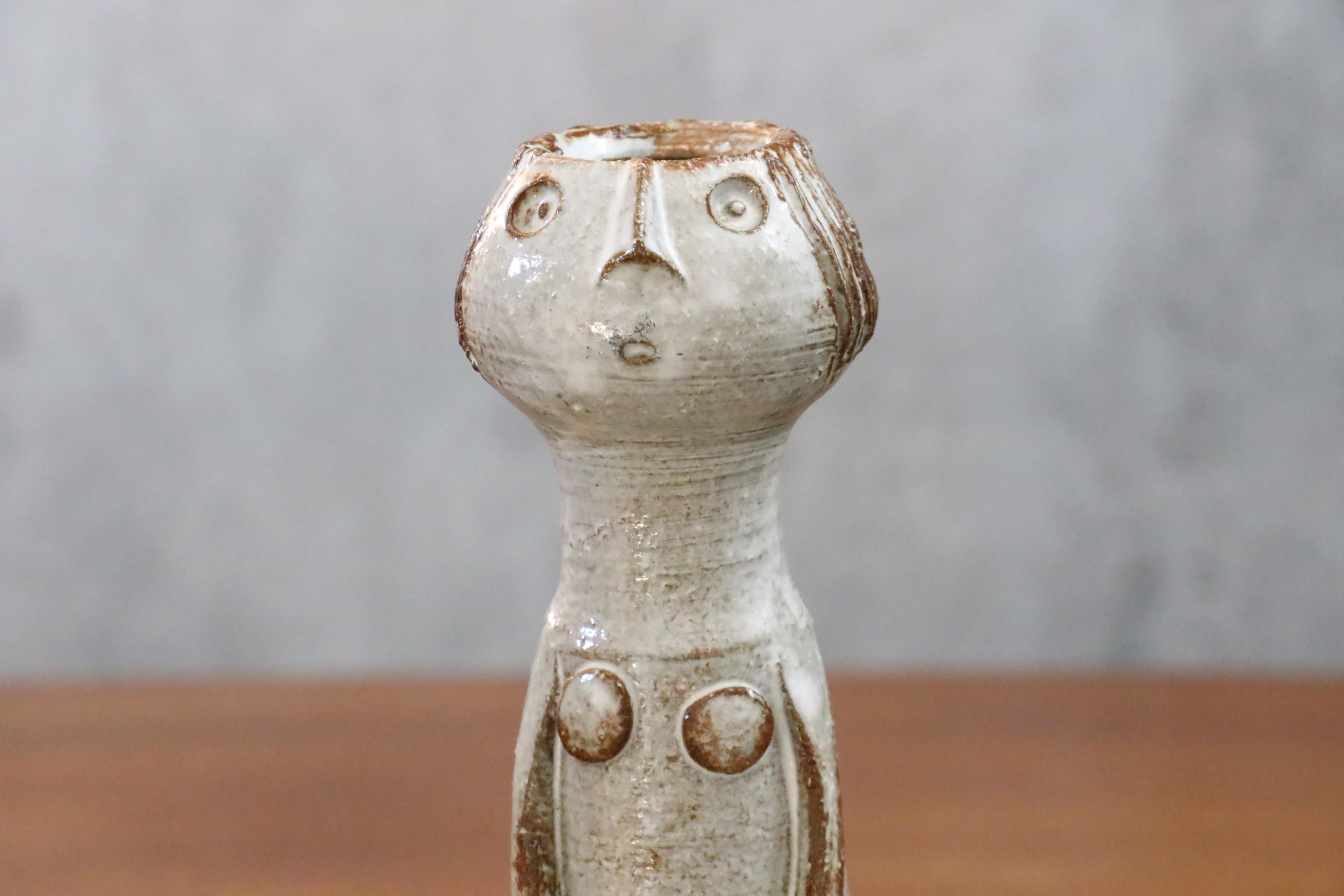 Figurative Ceramic Vase by Dominique Pouchain, French Pottery, era Champy 2