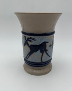 Figurative Ceramic Vase Depicting a Hunting Scene, circa 1930