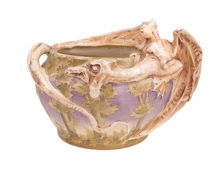 Figurative Ceramic Vase Dragon Amphora Bohemia Jugendstil, circa 1901 For  Sale at 1stDibs