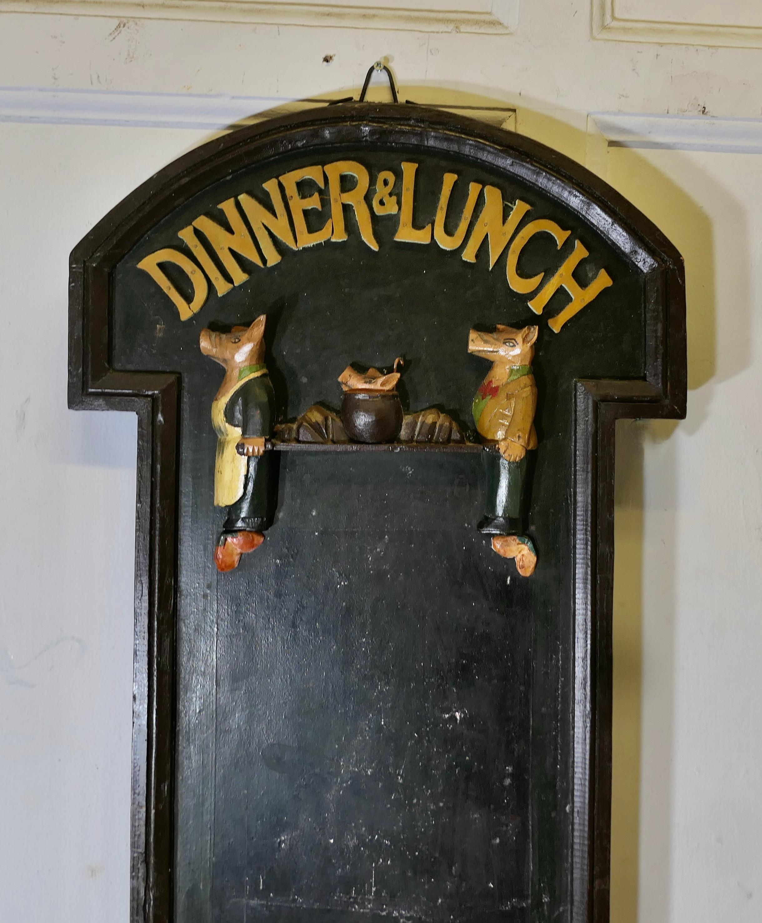Tableau de menu de la charcuterie figurative pour le dîner et le déjeuner    Une pièce très décorative Bon état - En vente à Godshill, Isle of Wight