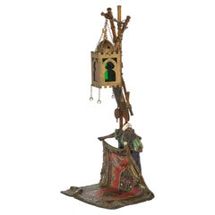 Lámpara figurativa de bronce pintado en frío de Franz Xaver Bergman