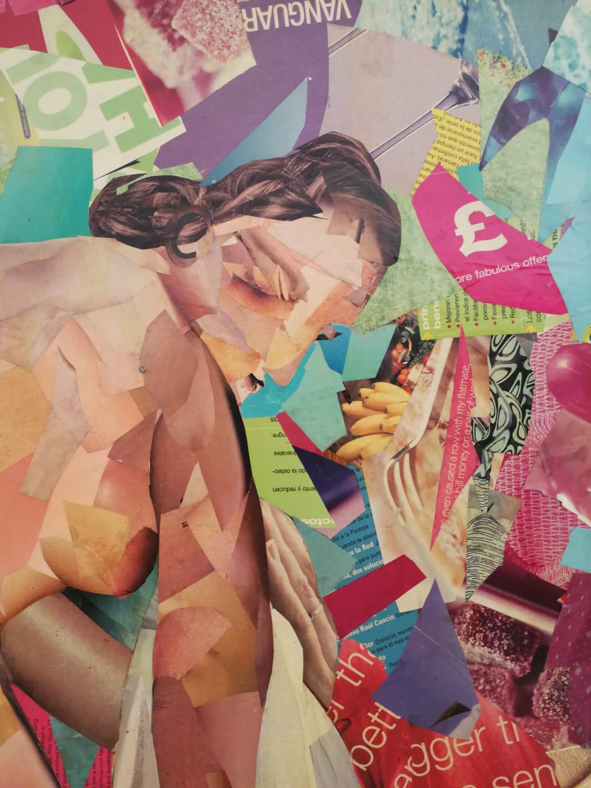 Díptico figurativo de arte collage sobre madera, firmado en Bueno estado para la venta en Benalmadena, ES