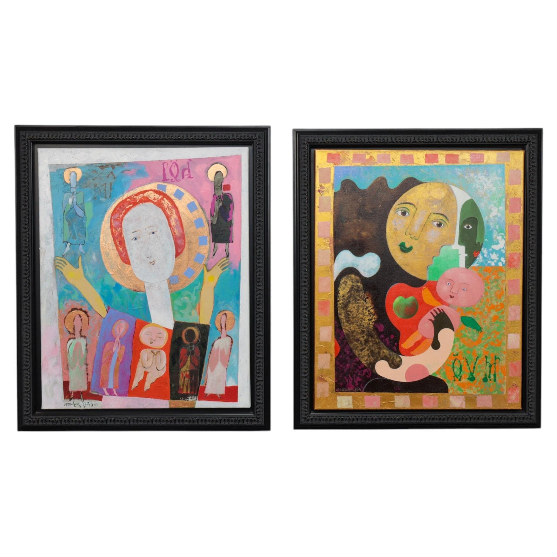Figurative Diptych Paintings by Wouter Stips, Netherlands, 2000s For Sale