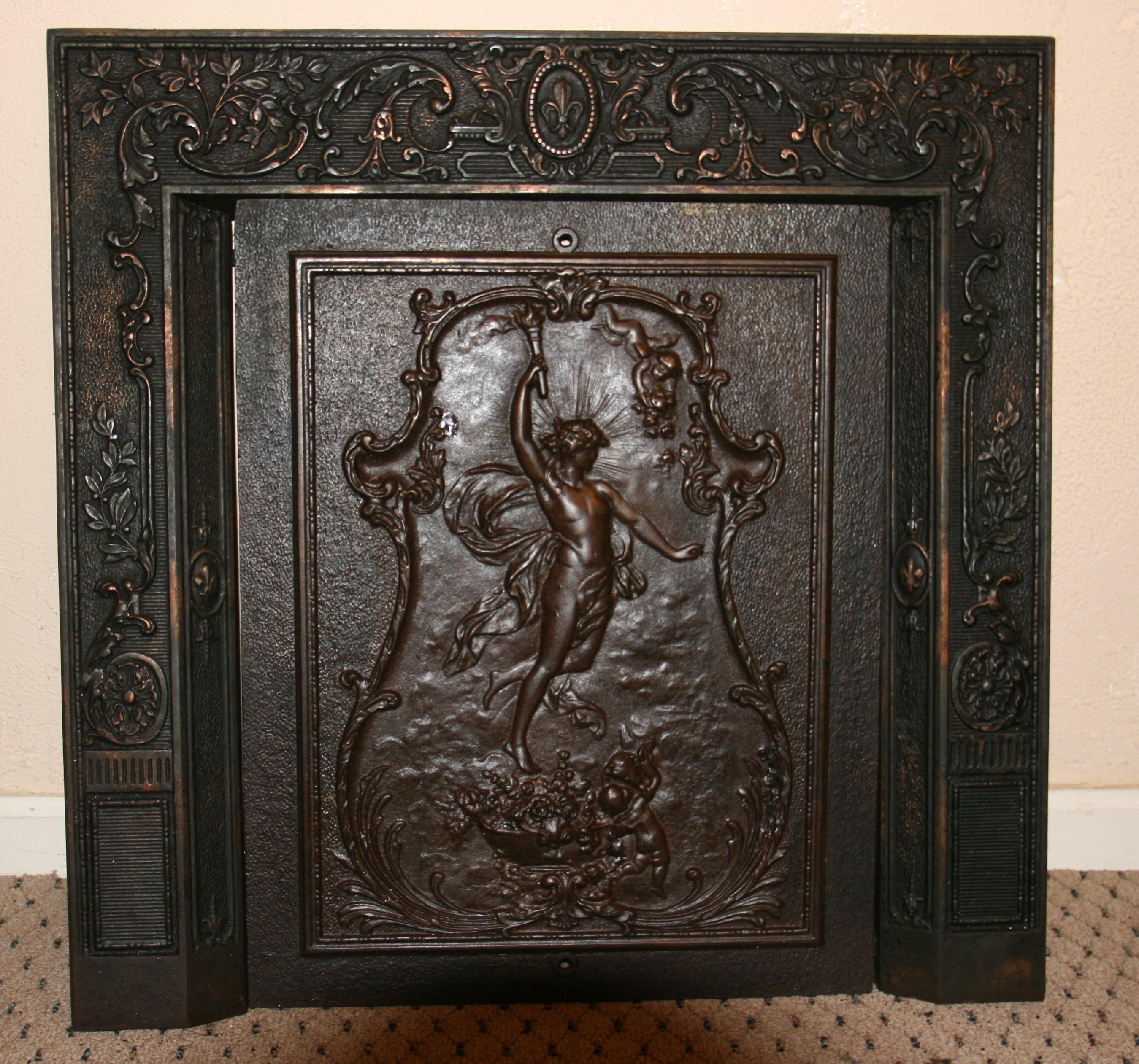 3-996 Figurative fire back with matching surround.