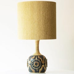 Figurative Flower Bowl FLoor Table Lamp, Natural Lampshade by R. Houben