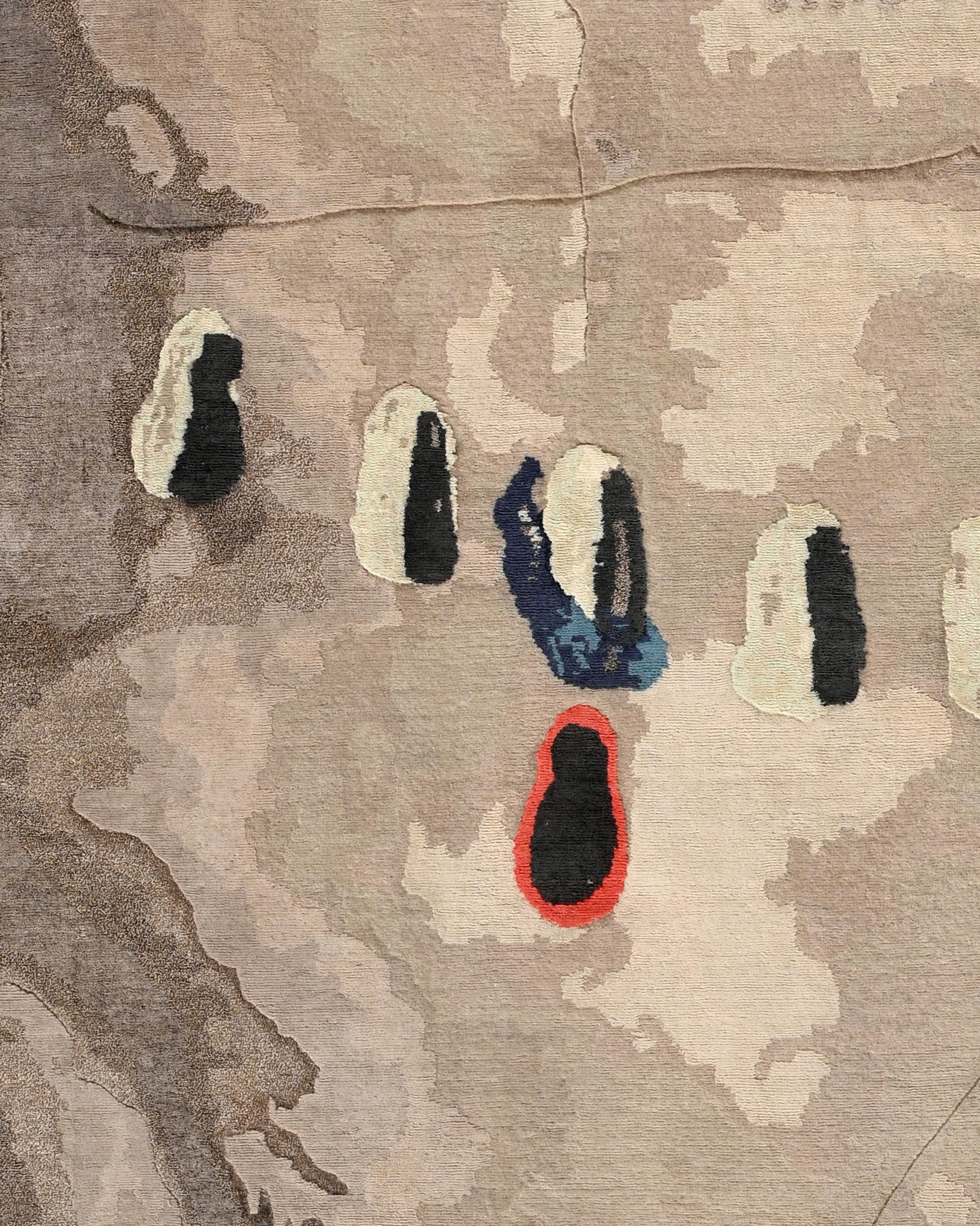 Hand-Knotted Figurative Rug & Tapestry Made from Wool, Silk and Linen (L) For Sale 2