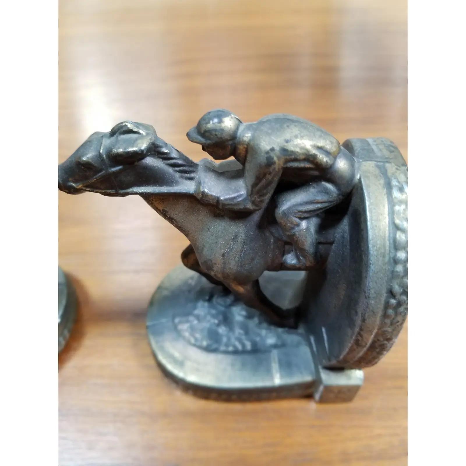 20th Century Figurative Horse Jockey Bookends, 1950s