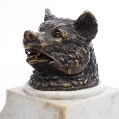 Figurative Inkwell, Bear, Gilded Bronze, 1920s