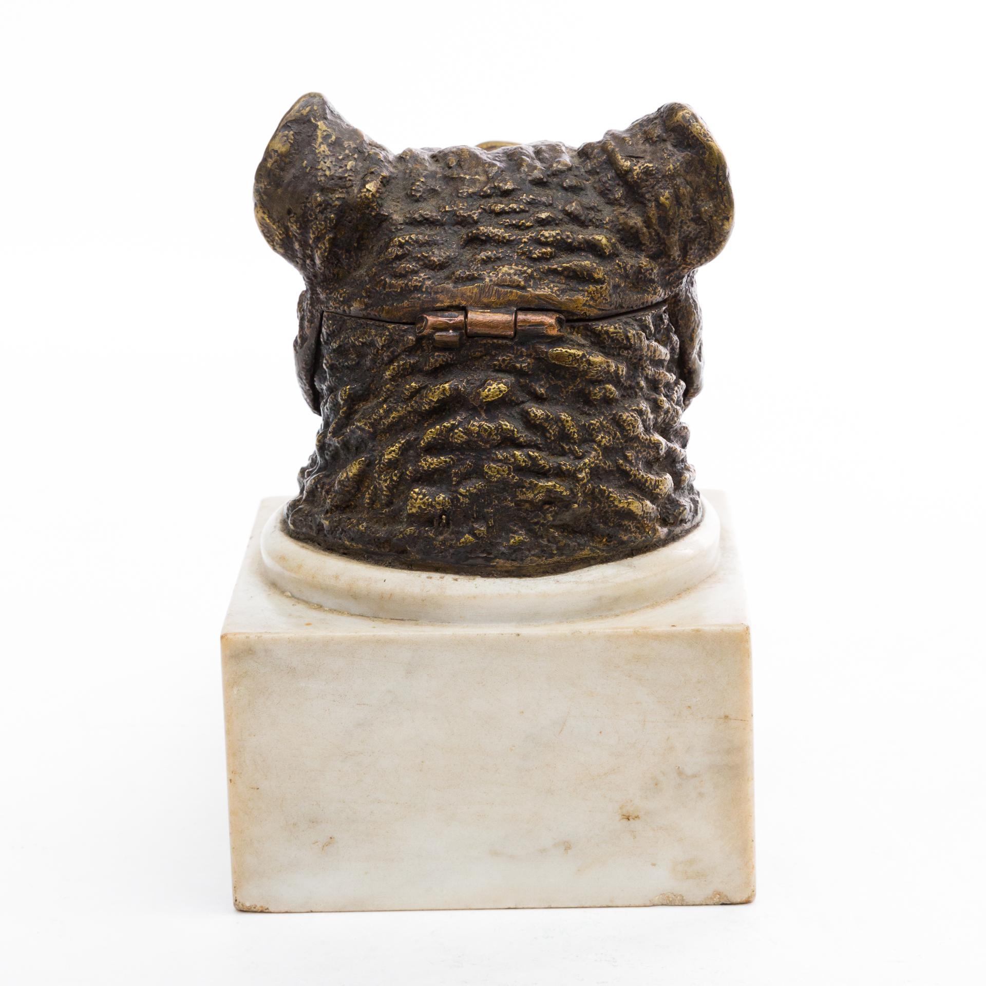 Figurative Inkwell, Bear, Gilded Bronze, 1920s In Good Condition For Sale In Krakow, małopolskie