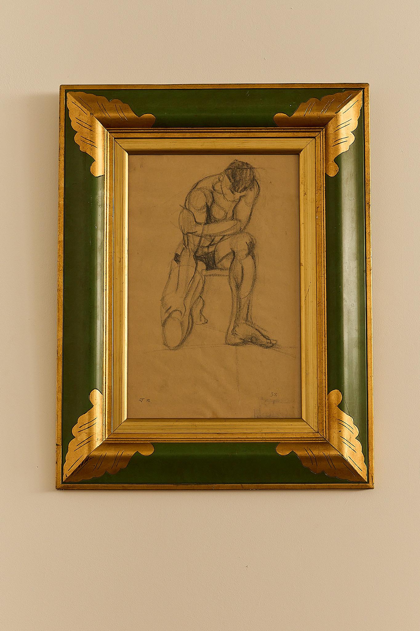 Figurative Male Drawing In Good Condition For Sale In London, GB
