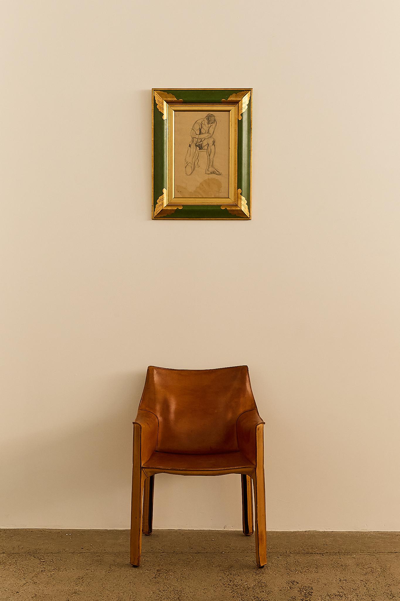 Mid-20th Century Figurative Male Drawing For Sale