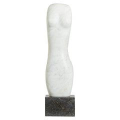 Figurative Marble Sculpture on Granite Base