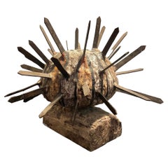 Figurative Marine Urchin Sculpture, "Garota" 2015 Mixed Media, Jesús Pelegrí