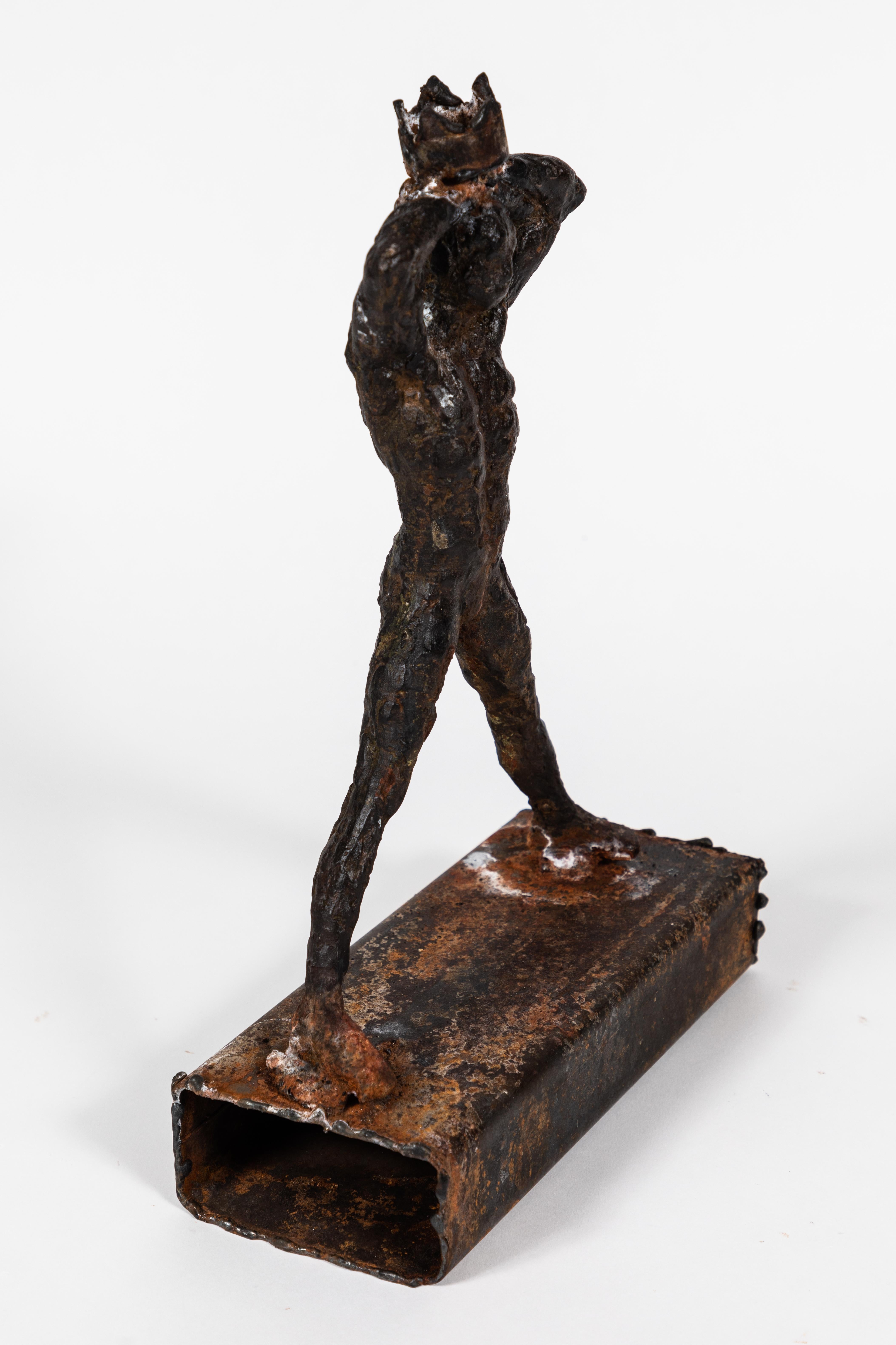 American Figurative Metal Sculpture Reminiscent of Basquiat For Sale