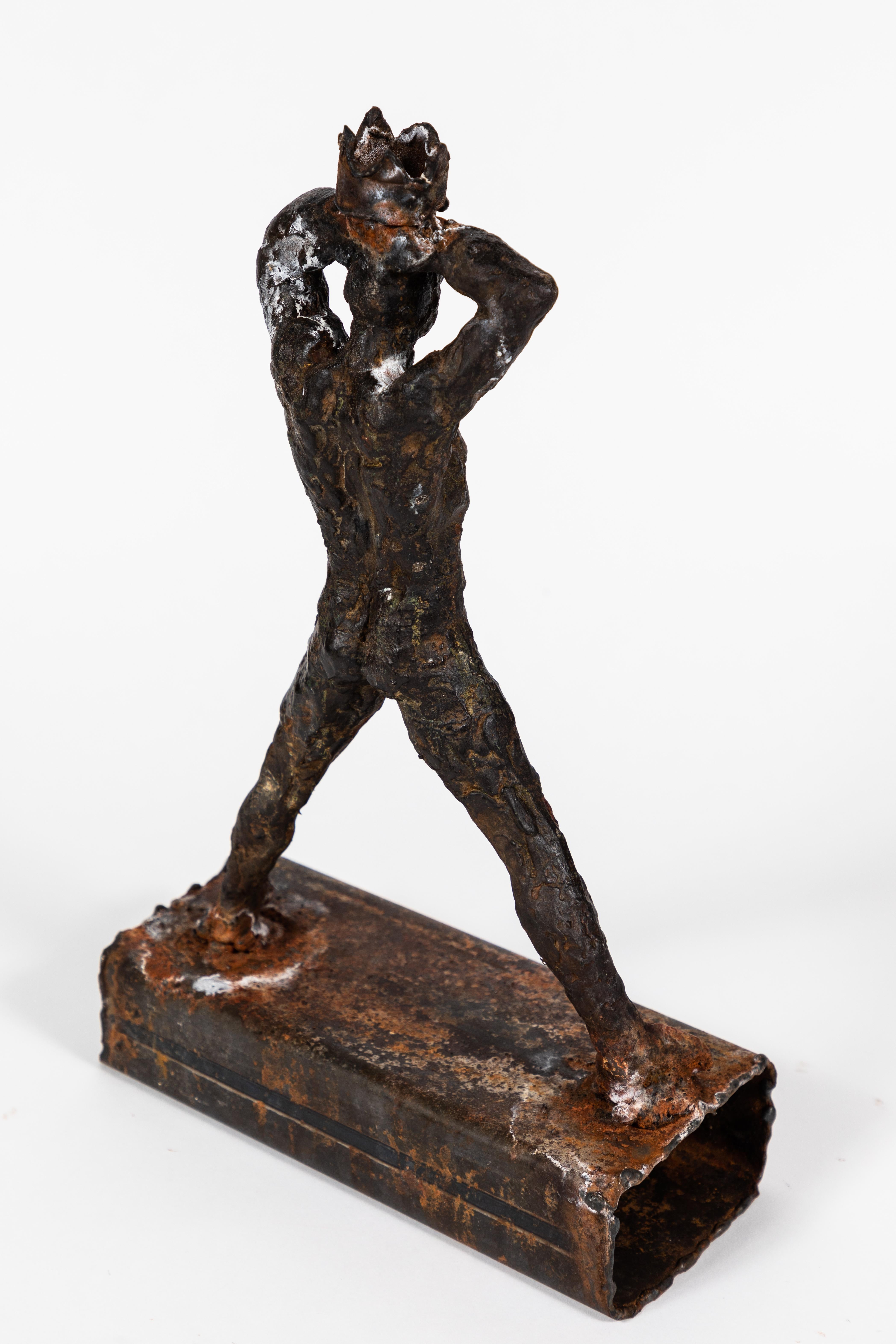Figurative Metal Sculpture Reminiscent of Basquiat In Good Condition For Sale In Pasadena, CA