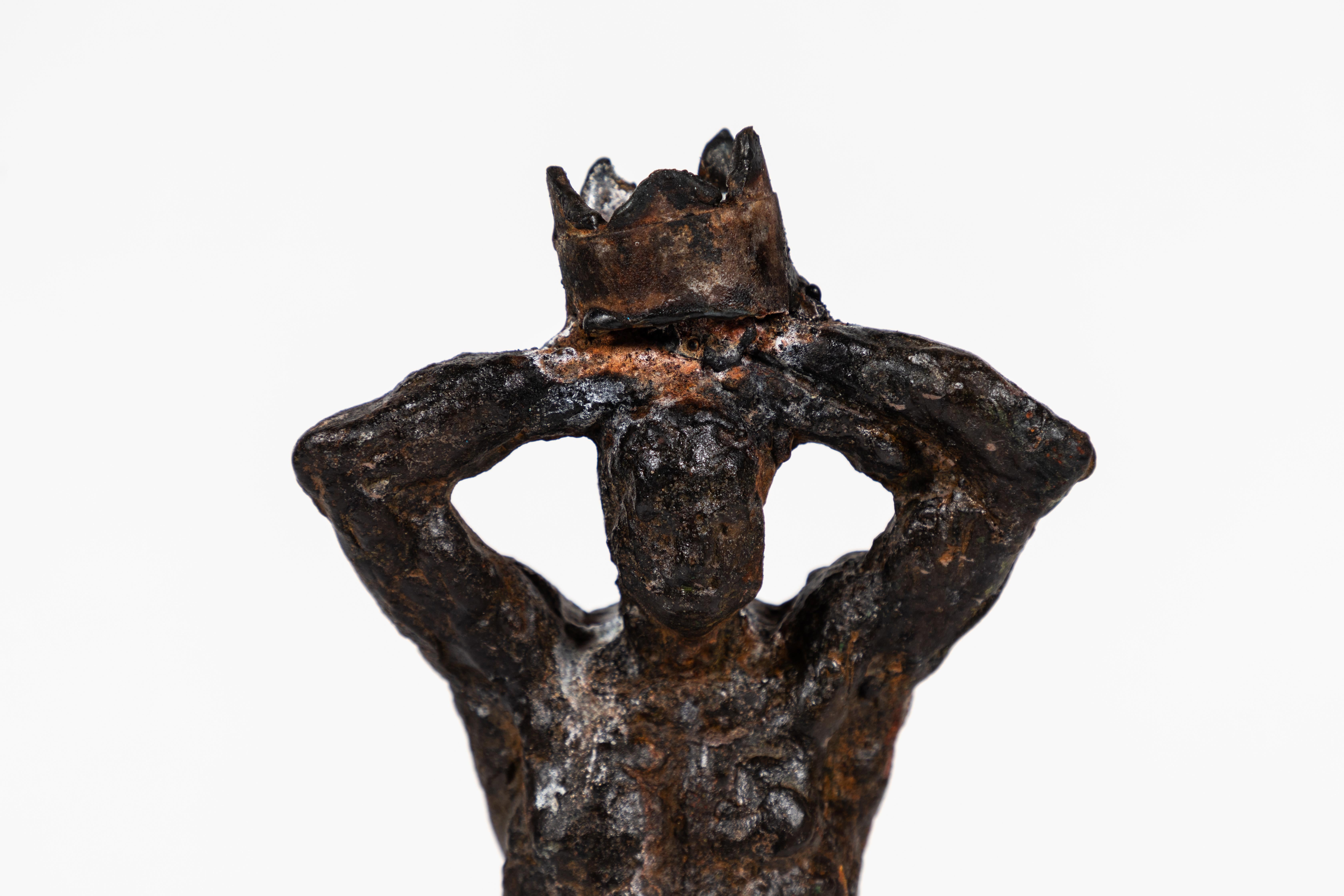 Figurative Metal Sculpture Reminiscent of Basquiat For Sale 1