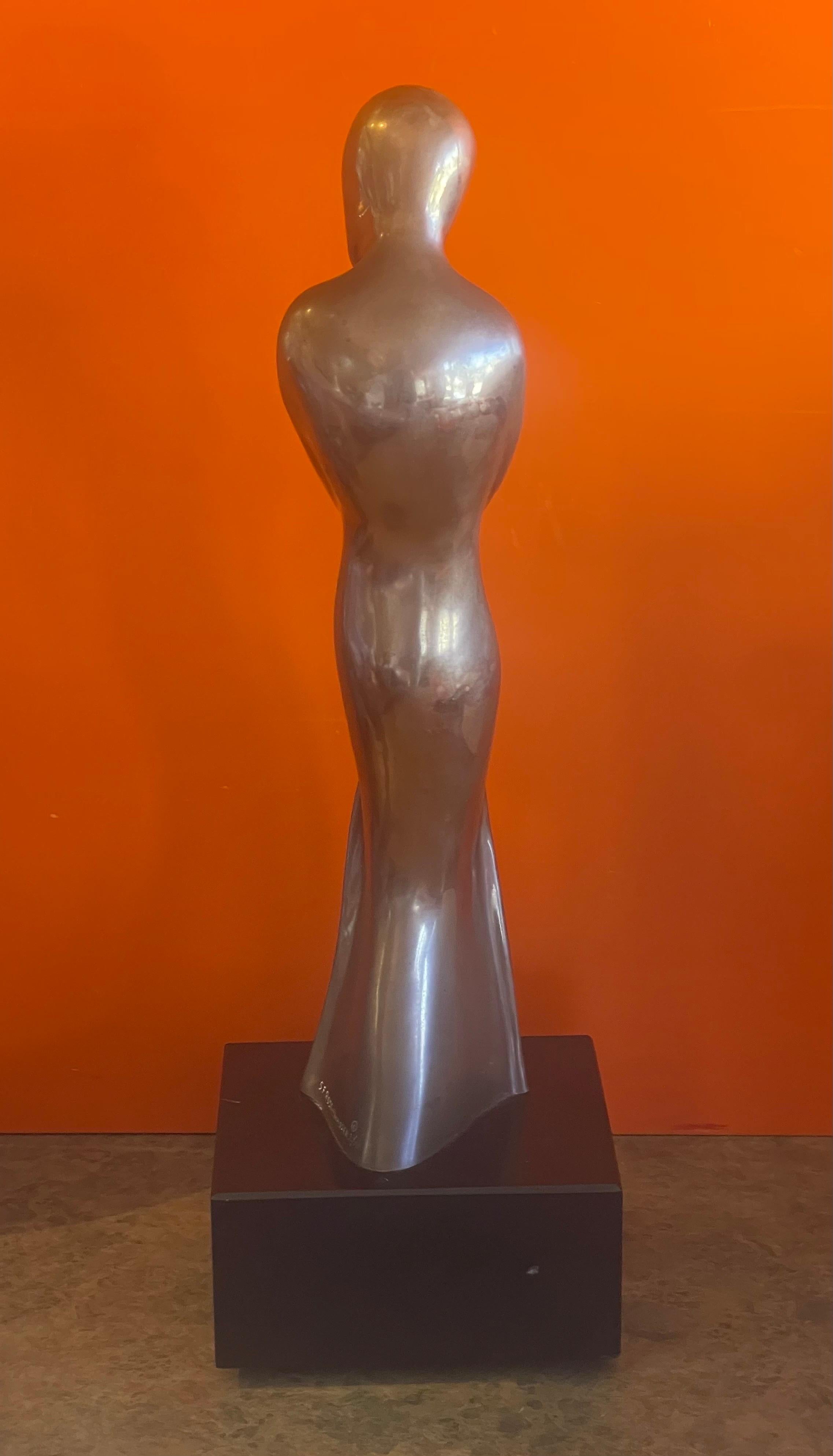 20th Century Figurative Mother and Child Bronze Sculpture on Marble Base by Sy Rosenwasser For Sale
