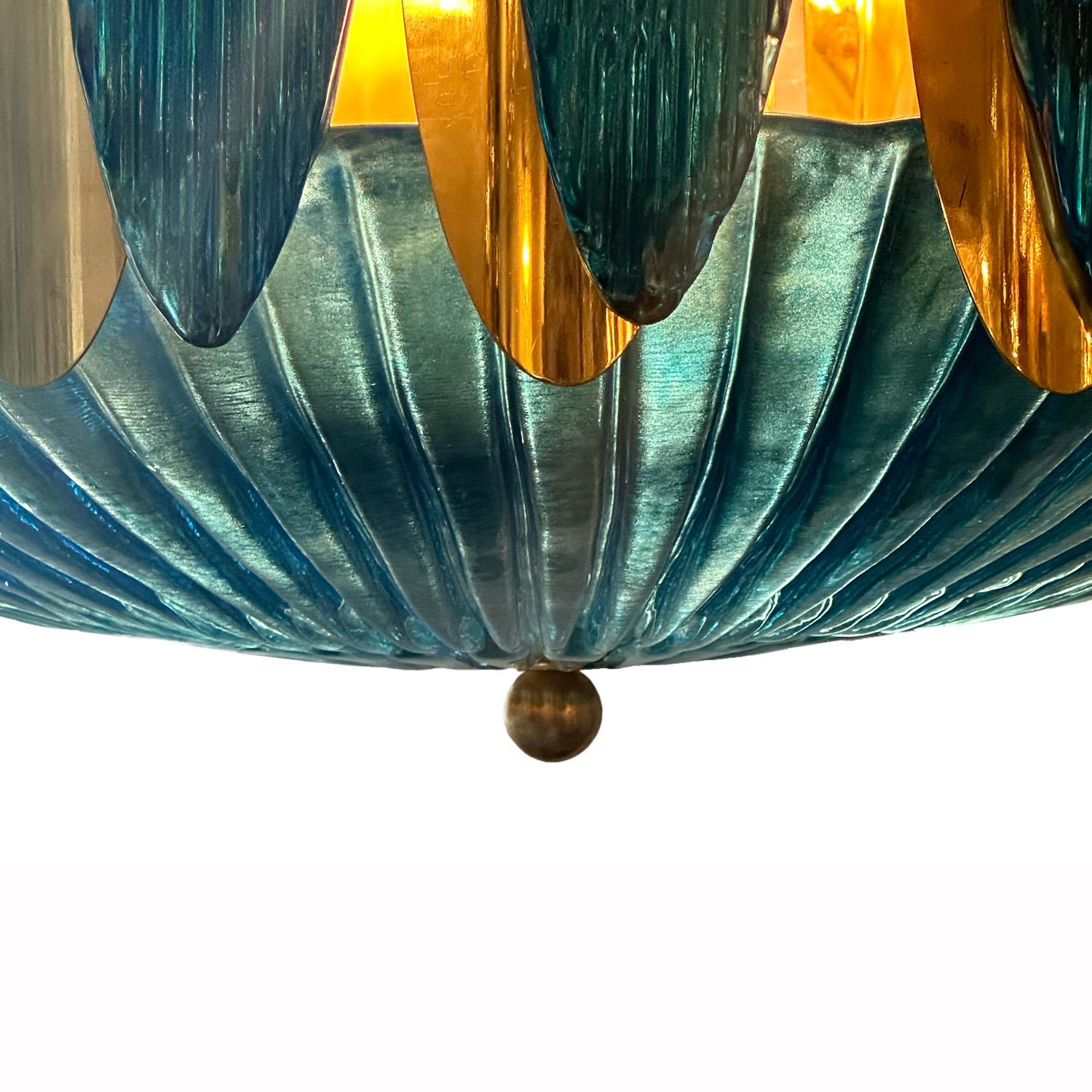 Hand-Crafted Figurative Murano Art Glass and Brass Hot Air Balloon Chandelier