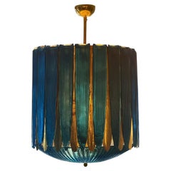Figurative Murano Art Glass and Brass Hot Air Balloon Chandelier