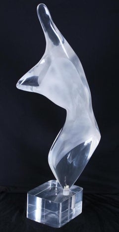 Figurative Nude Sculpture in Lucite by Michael Shacham