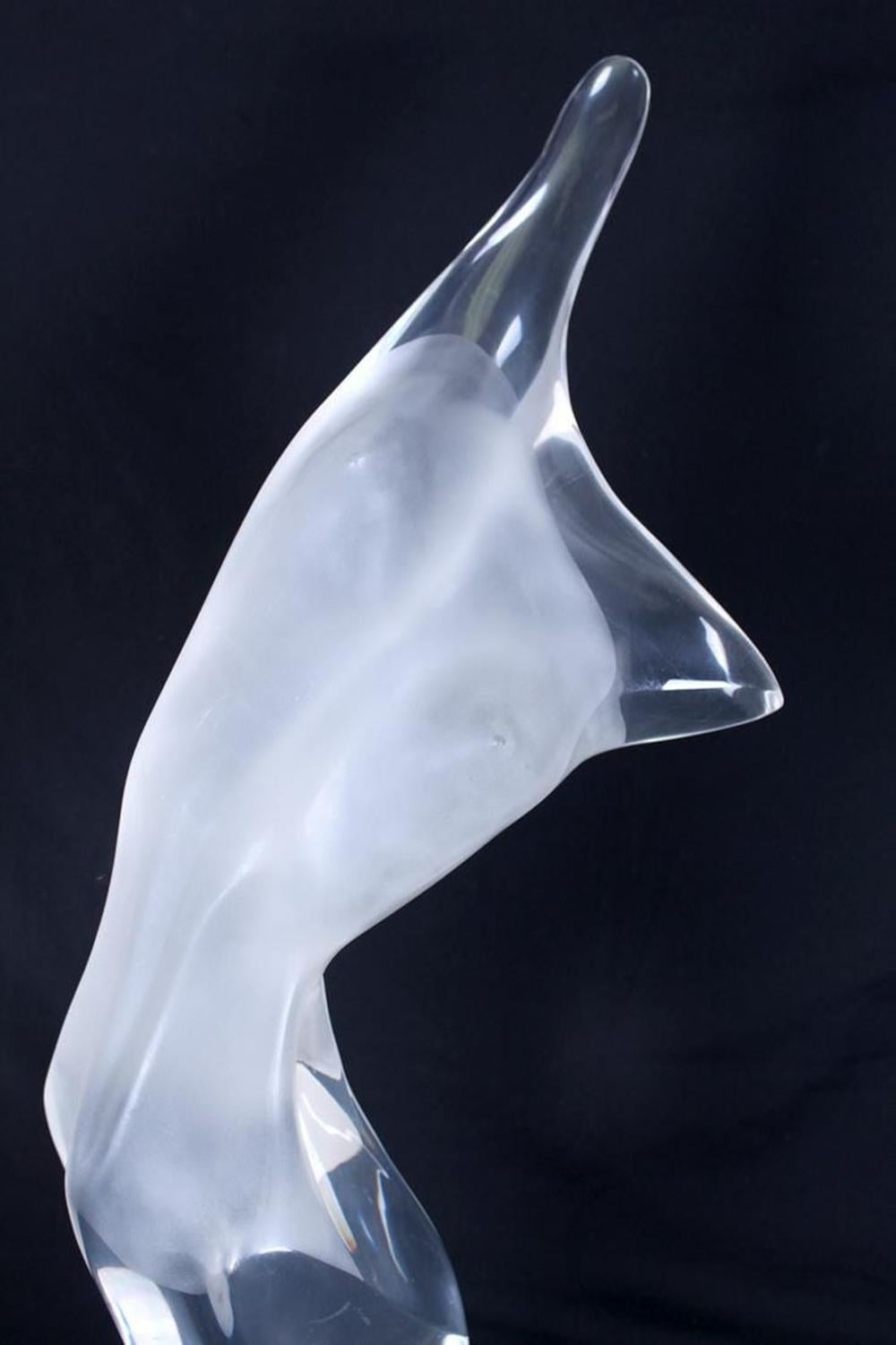 Minimalist Figurative Nude Sculpture in Lucite by Michael Shacham For Sale
