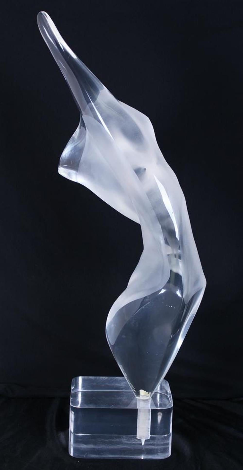 American Figurative Nude Sculpture in Lucite by Michael Shacham For Sale