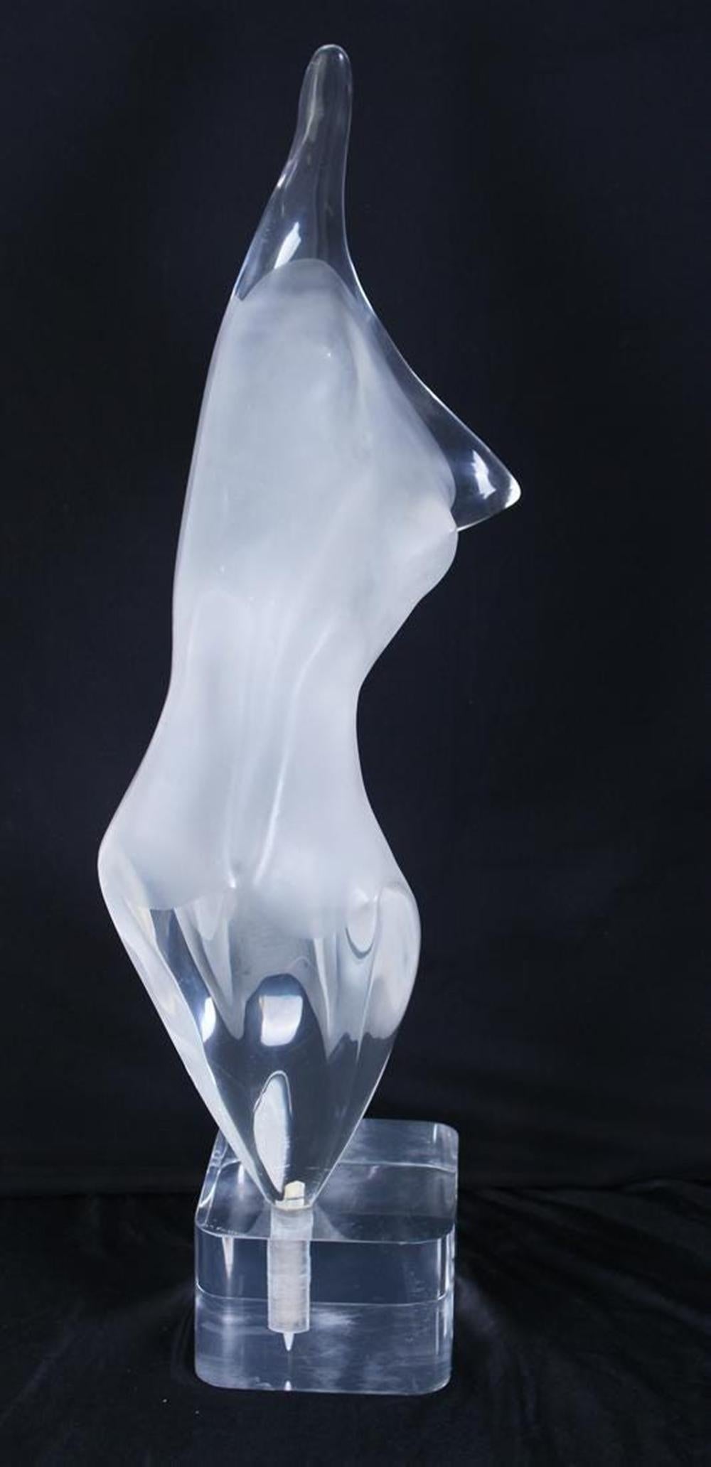 Figurative Nude Sculpture in Lucite by Michael Shacham In Good Condition For Sale In Los Angeles, CA