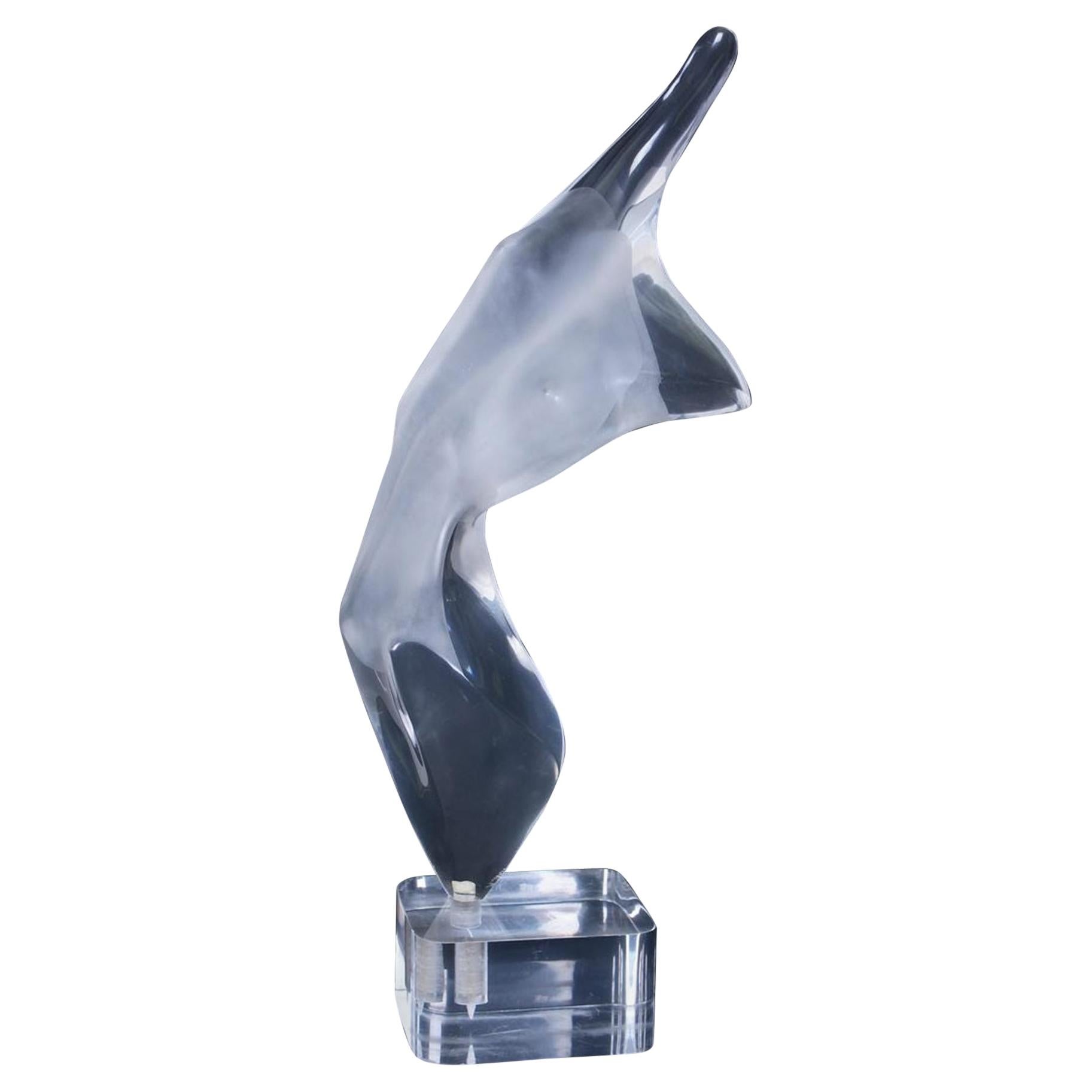 Figurative Nude Sculpture in Lucite by Michael Shacham For Sale
