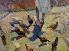 Huile figurative sur panneau de Neno Mori