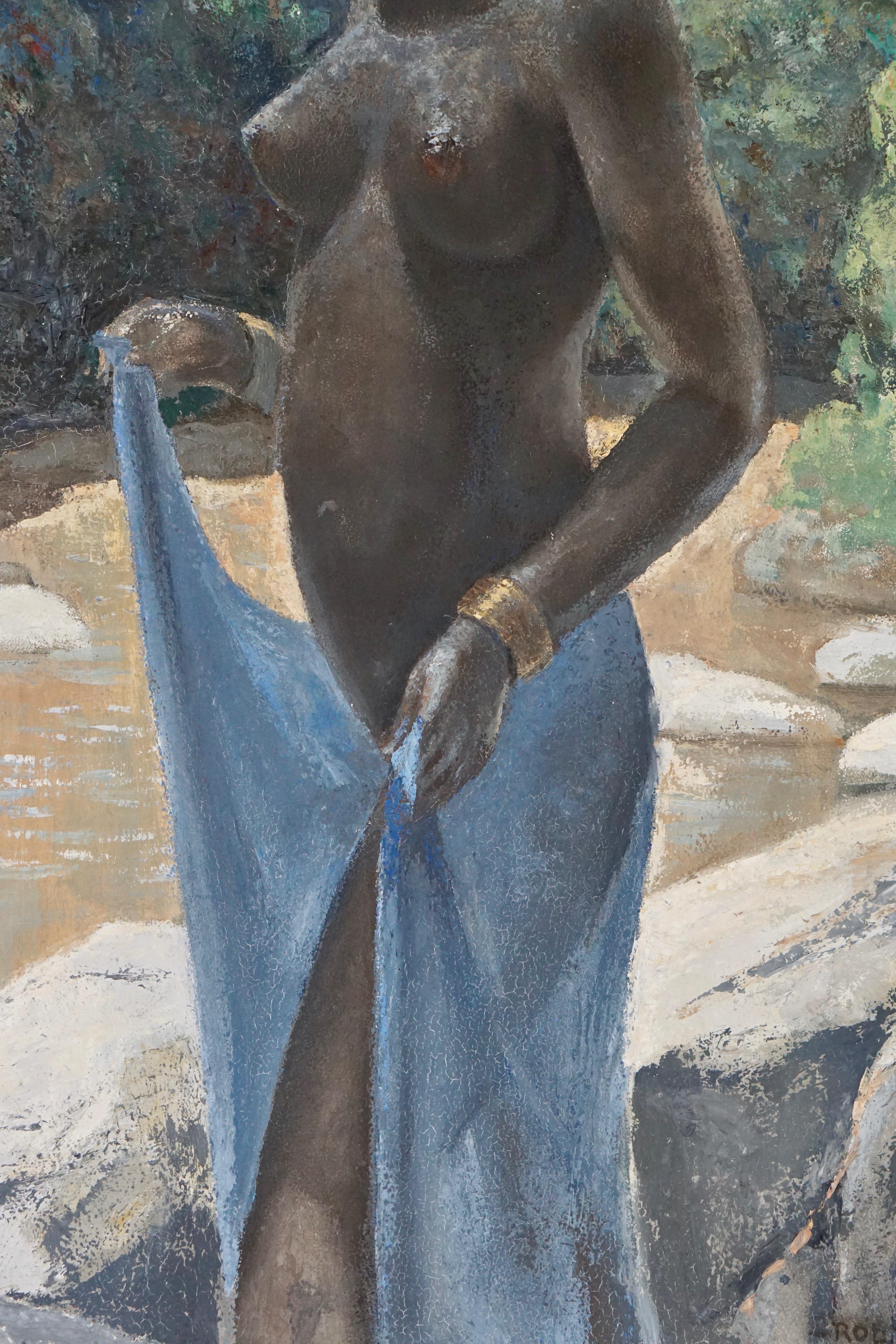 Néerlandais Peinture figurative d'une femme nue africaine par Rob Francken en vente