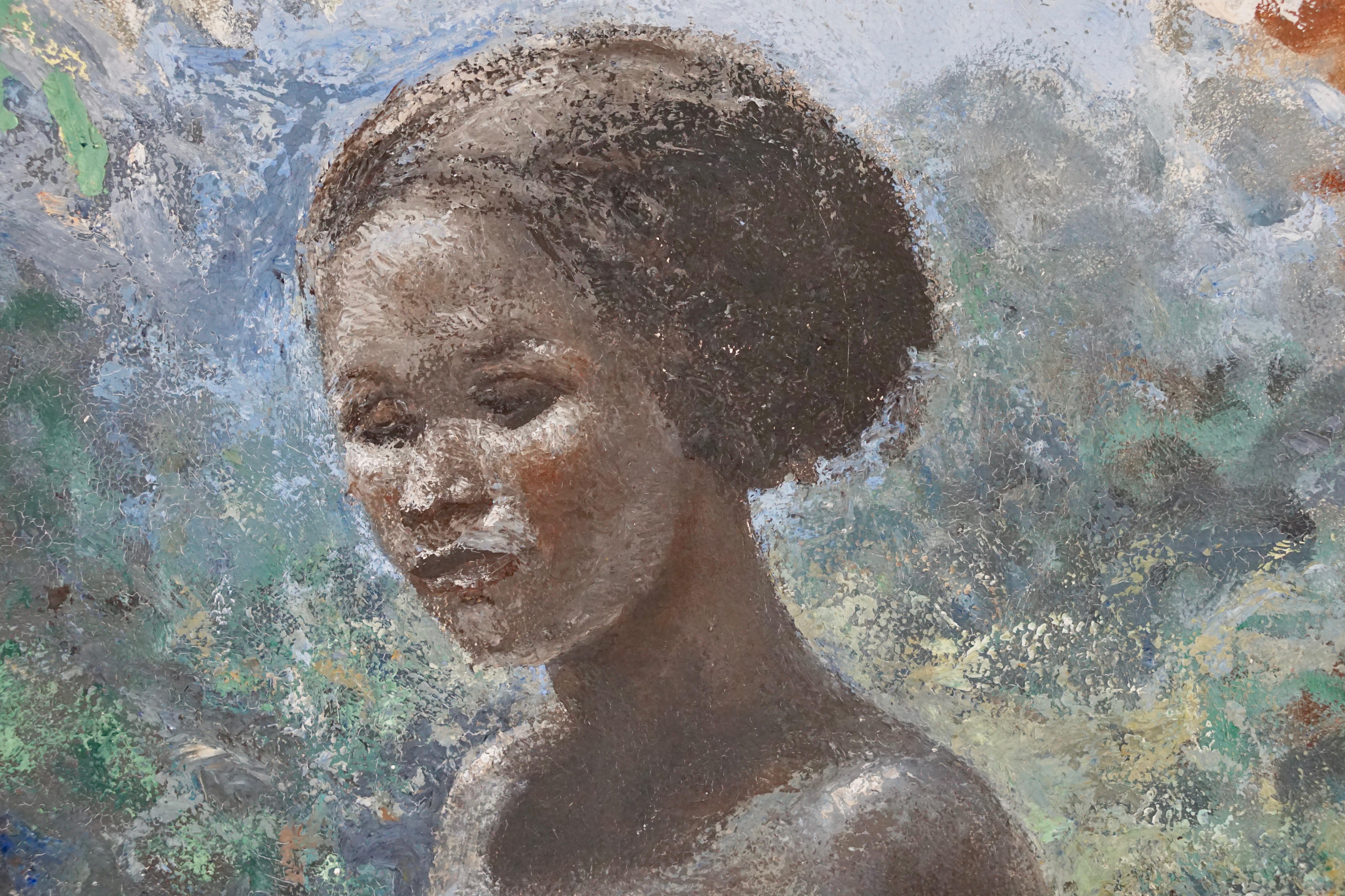 Peinture figurative d'une femme nue africaine par Rob Francken Bon état - En vente à Antwerp, BE