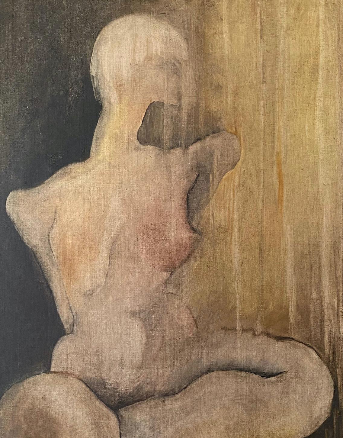 A figurative painting of female figure signed 