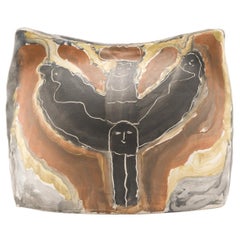 Figurative Painting on Ceramics, Jules Agard, Vallauris, 1950s