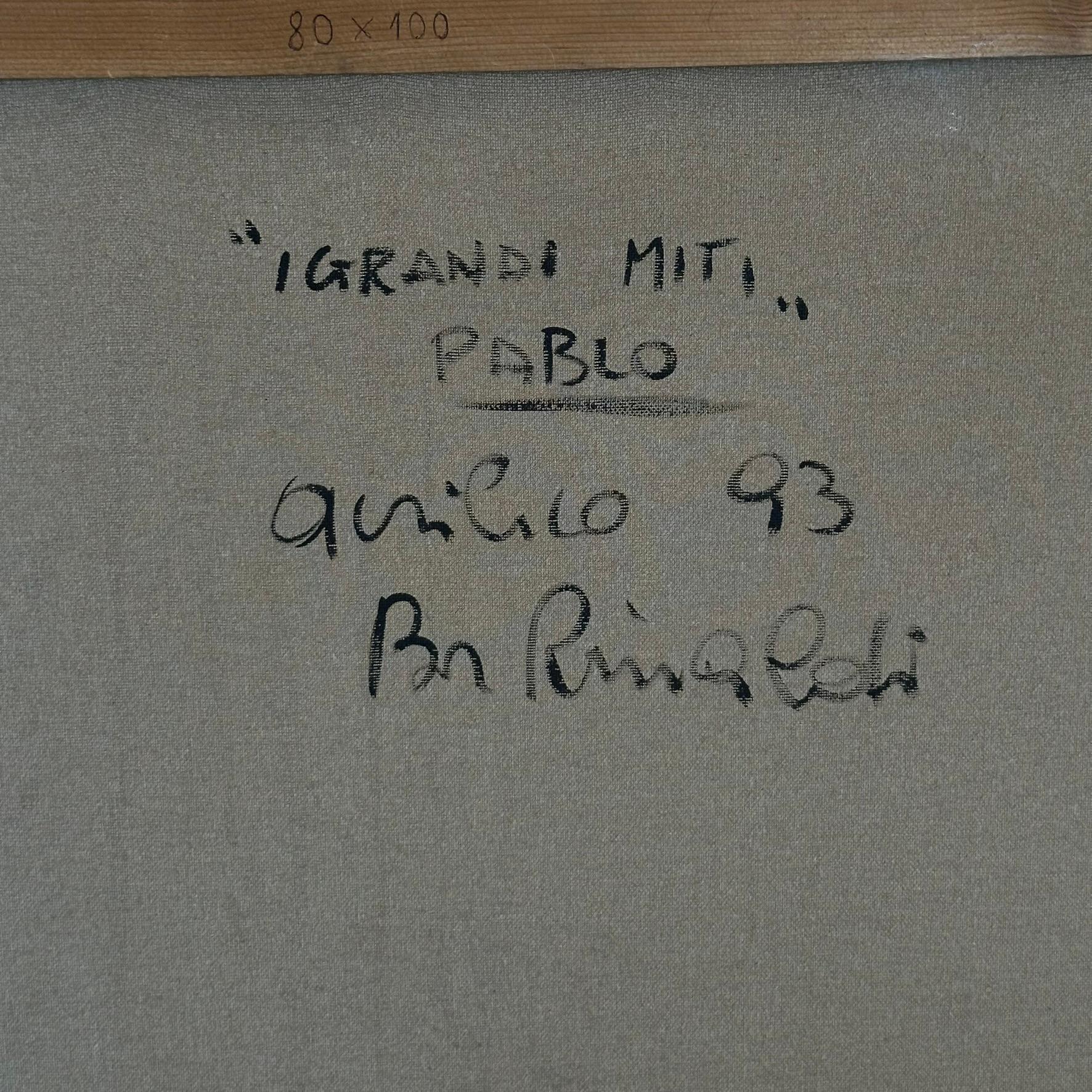 Figurative painting 'The myths Picasso', acrylic on canvas by Bruno Rinaldi 1993 For Sale 3