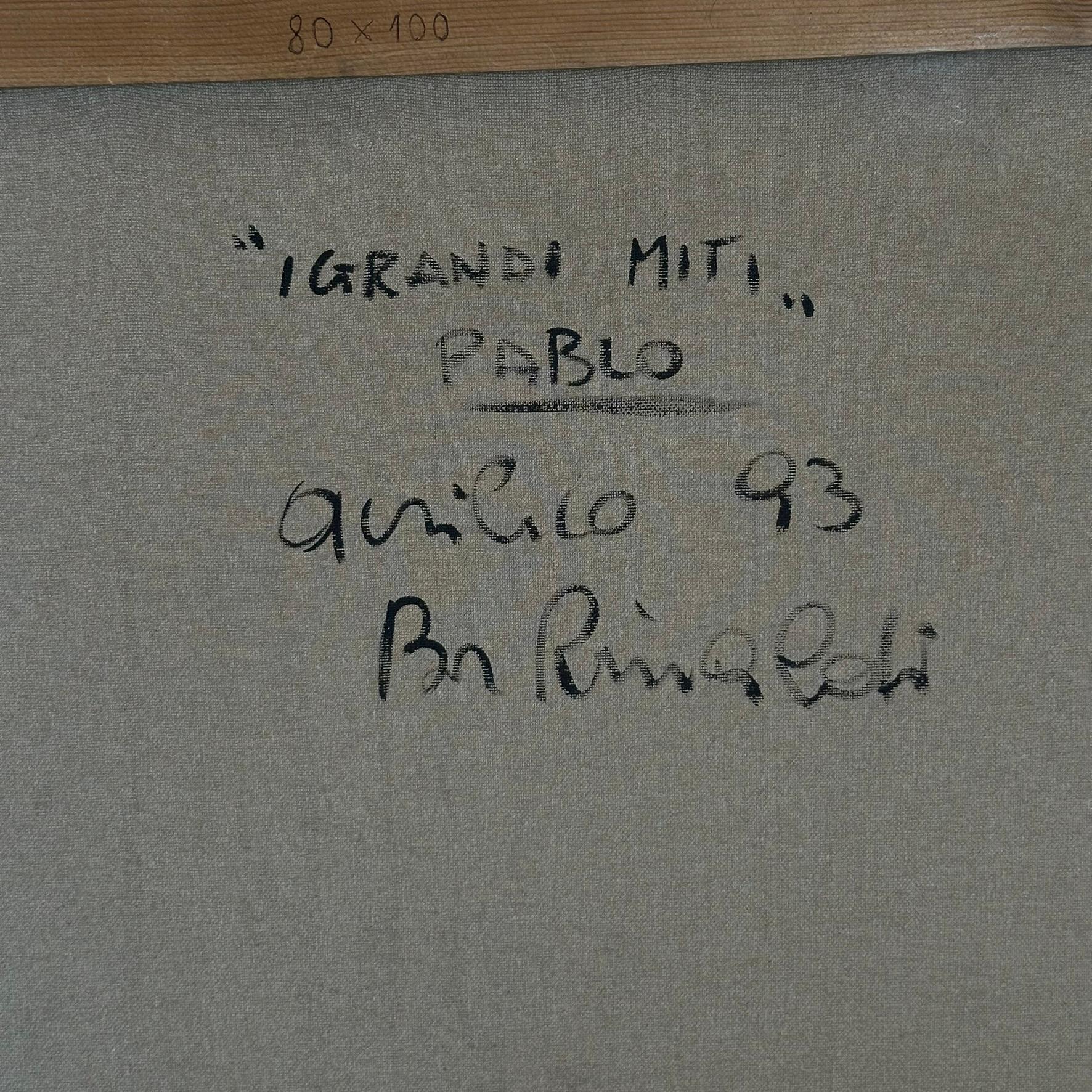 Figurative painting 'The myths Picasso', acrylic on canvas by Bruno Rinaldi 1993 For Sale 4