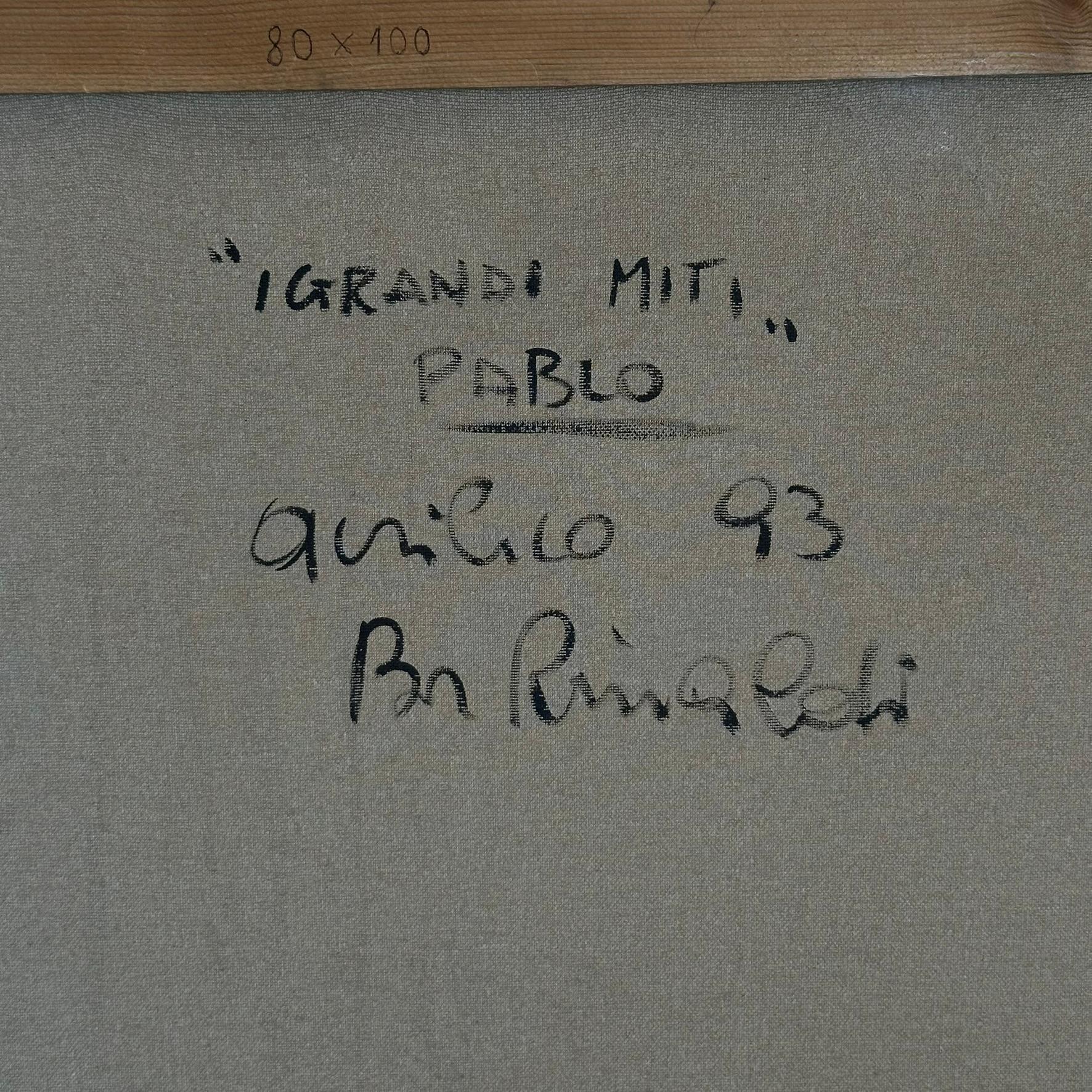 Figurative painting 'The myths Picasso', acrylic on canvas by Bruno Rinaldi 1993 For Sale 5