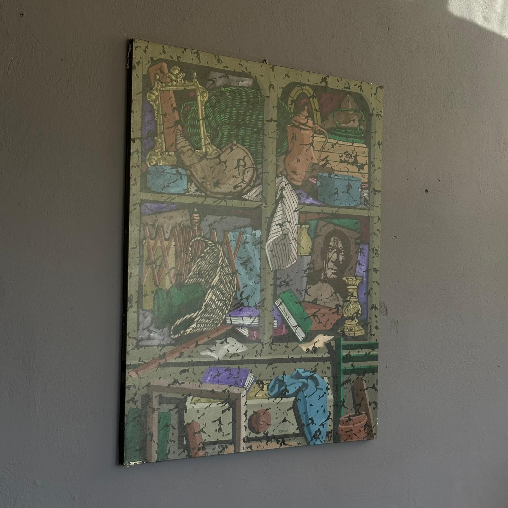 Figurative painting 'The myths Picasso', acrylic on canvas by Bruno Rinaldi 1993 In Good Condition For Sale In Milan, IT