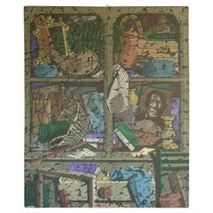 Vintage Figurative painting 'The myths Picasso', acrylic on canvas by Bruno Rinaldi 1993