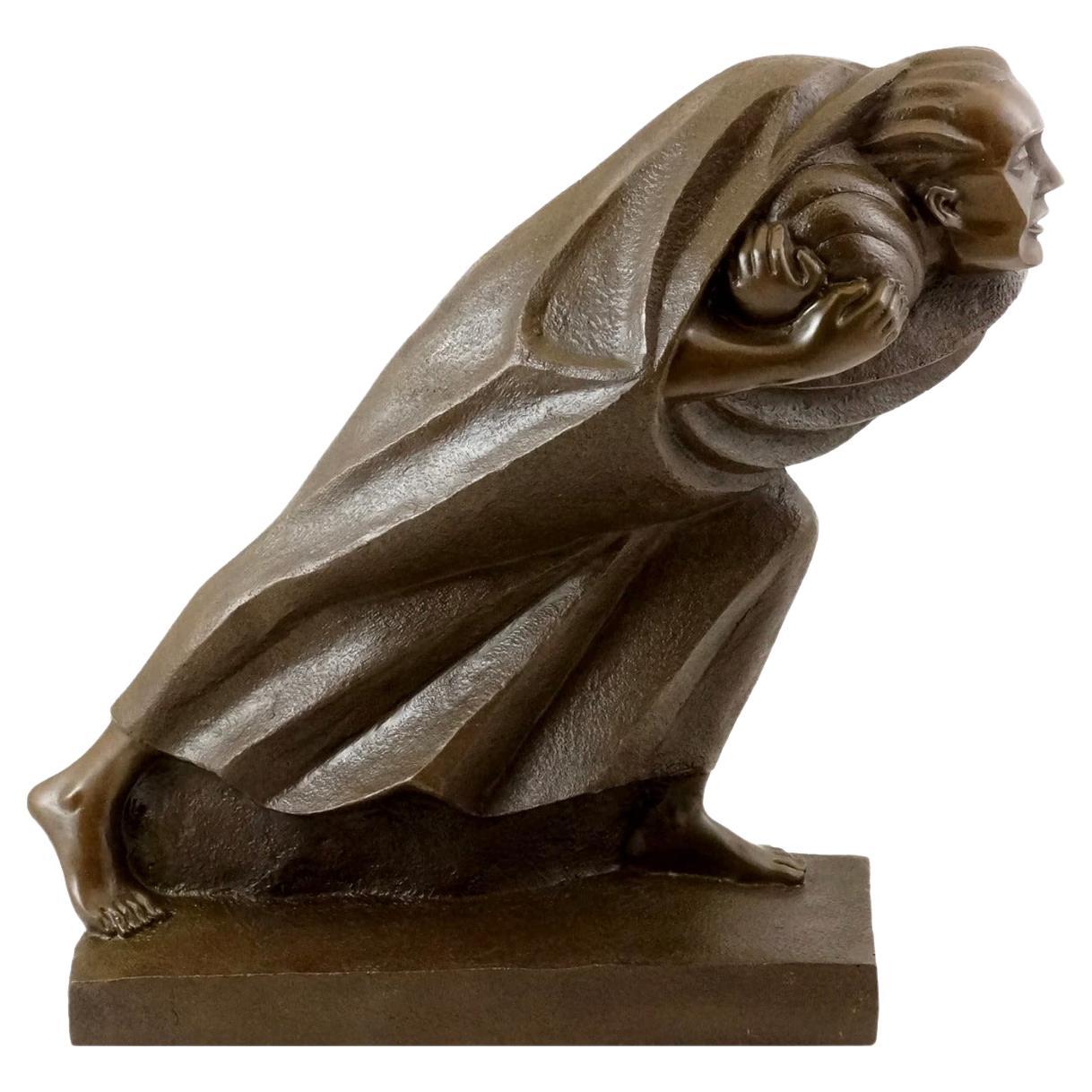 Figurative Sculpture in Bronze, 20th Century, Art Deco style For Sale