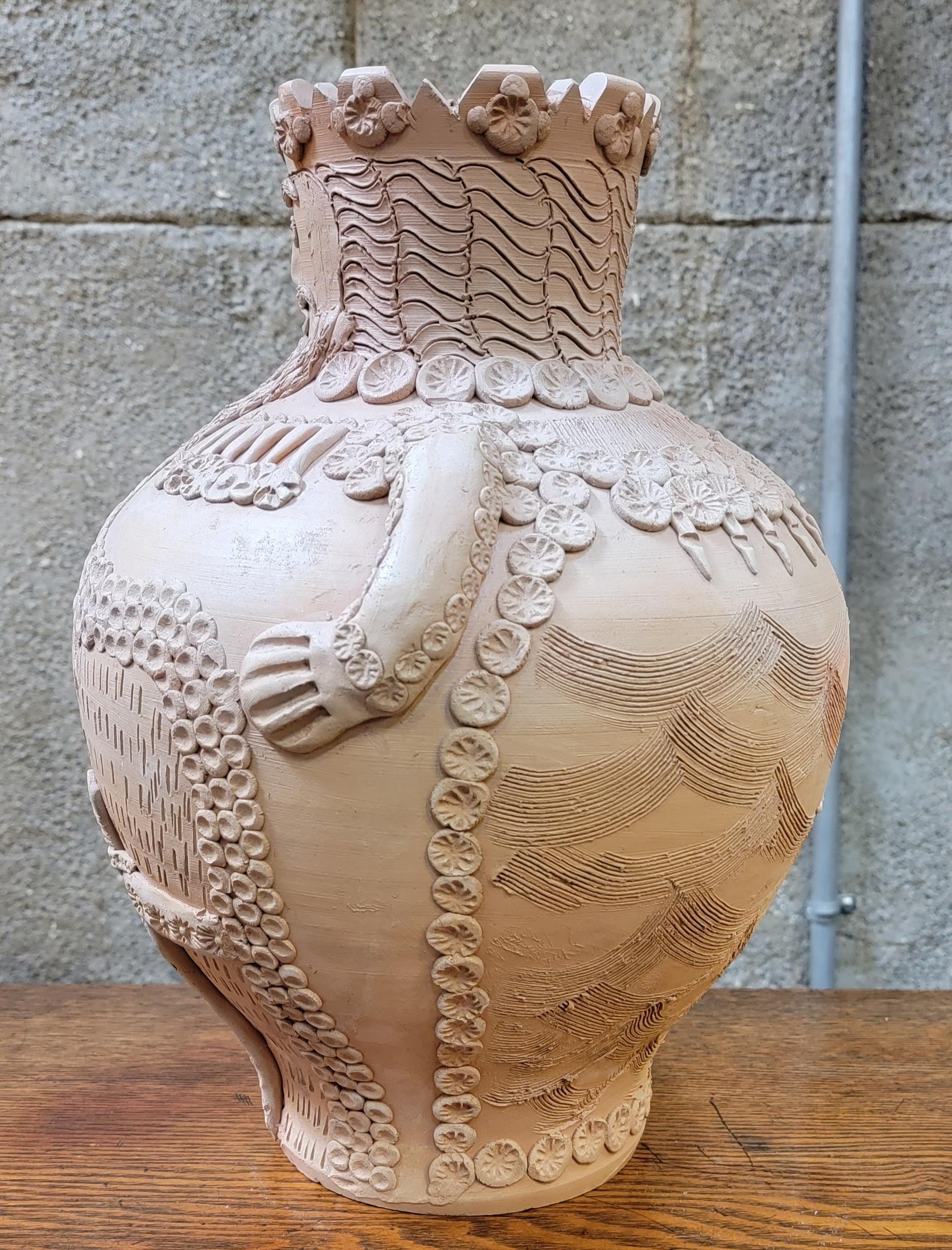 20th Century Figurative Terracotta Vase from Spain